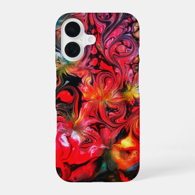 Coque iPhone 16 Design d'art fluide Abstrait (Verso)