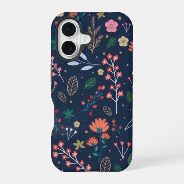 Coque iPhone 16 Design floral coloré (Verso)