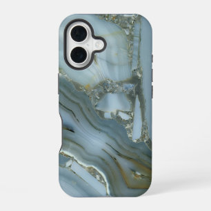 Coque iPhone 16 Design Luxueux Marbre gris or intemporel