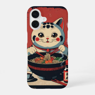 Coque iPhone 16 dessin animé maneki-neko cat
