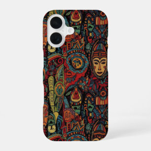 COQUE iPhone 16 DESSIN D'ART TRIBAL AFRICAIN