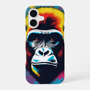 Coque iPhone 16 Dessin de dessin de peinture Gorilla Pop