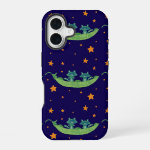 Coque iPhone 16 Deux ratons laveurs dans une cosse de pois Art f