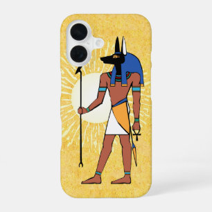 Coque iPhone 16 Dieu égyptien antique Anubis