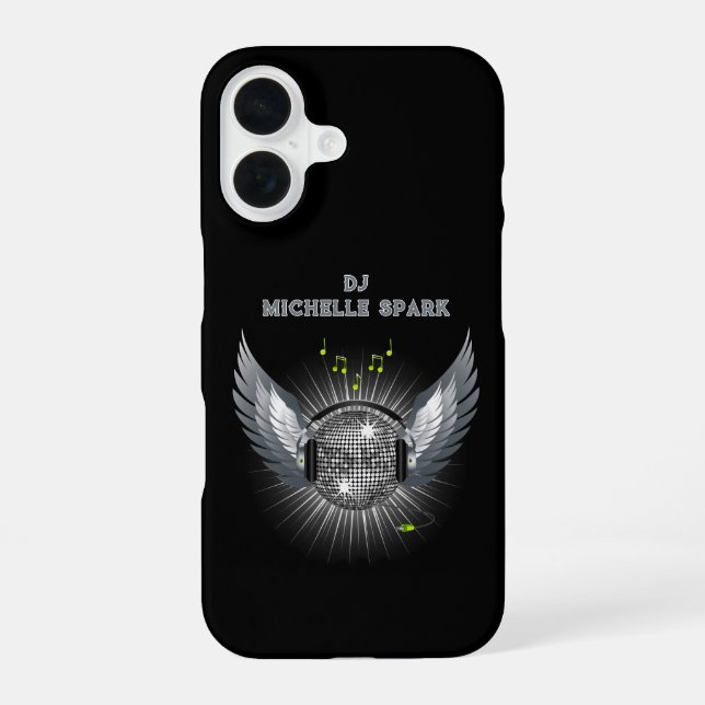 Coque iPhone 16 DJ Disco Ball Wings (Verso)