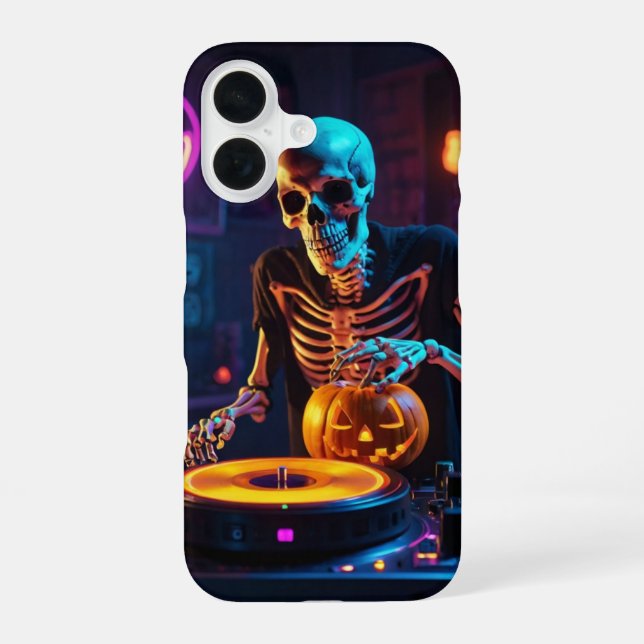 Coque iPhone 16 DJ squelette (Verso)
