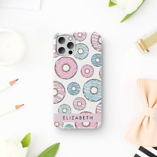 Coque iPhone 16 Donuts Roses, Donuts Bleus, Sprinkings, Votre Nom