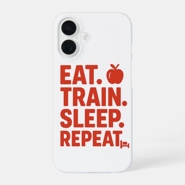 Coque iPhone 16 Dormir du train de manger Répéter le papier peint  (Verso)