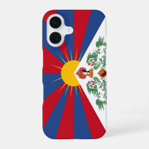Coque iPhone 16 Dossier téléphonique du drapeau du Tibet