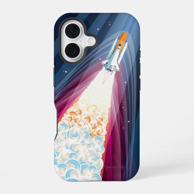 Coque iPhone 16 Double Boosté (Lancement de la Navette Spatiale) (Verso)