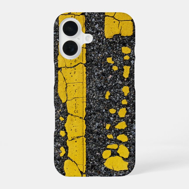 Coque iPhone 16 Double ligne jaune dégradée (Verso)