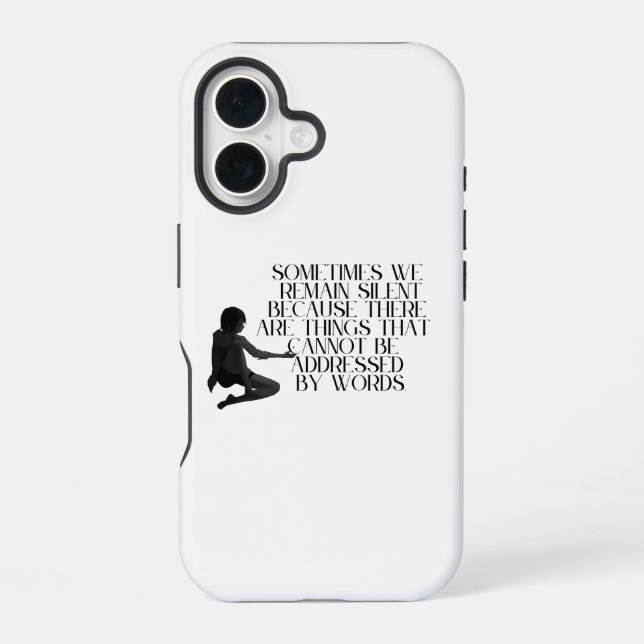 Coque iPhone 16 Douleur Silencieuse – Conception de citation émoti (Verso)