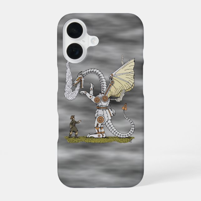 Coque iPhone 16 Dragon mécanique (Verso)
