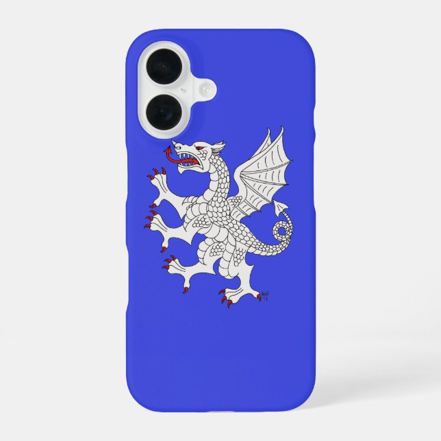 Coque iPhone 16 Dragon Rampant Argent (Verso)