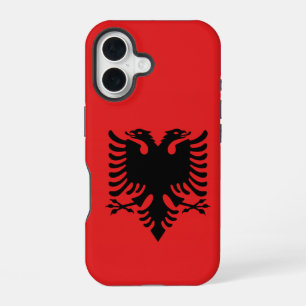 Coque iPhone 16 Drapeau albanais avec aigle à deux têtes