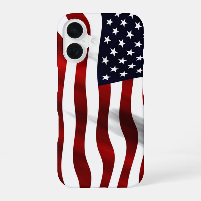 Coque iPhone 16 Drapeau américain (Verso)