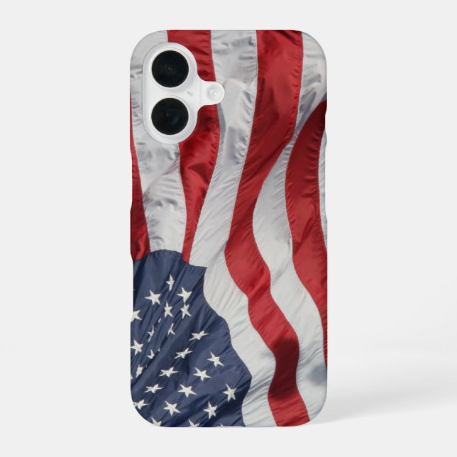 Coque iPhone 16 drapeau américain (Verso)