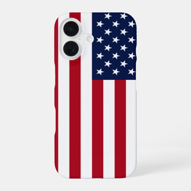 Coque iPhone 16 Drapeau américain (Verso)