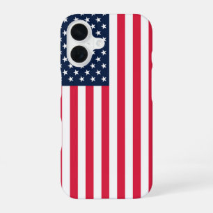 Coque iPhone 16 Drapeau américain à 50 étoiles : Old Glory Stars a