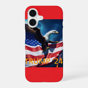 Coque iPhone 16 Drapeau Américain Aigle Américain TRUMP 2024