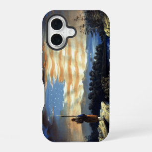 Coque iPhone 16 Drapeau américain céleste dans le ciel, Zouave Gue