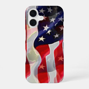 Coque iPhone 16 Drapeau américain des États-Unis