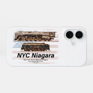 Coque iPhone 16 Drapeau américain du profil de la locomotive à vap