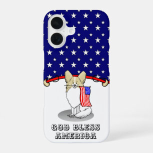 Coque iPhone 16 Drapeau américain patriotique Papillon USA (citron