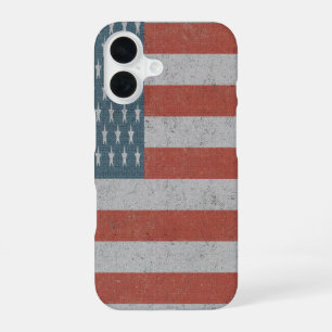 Coque iPhone 16 Drapeau américain rétro