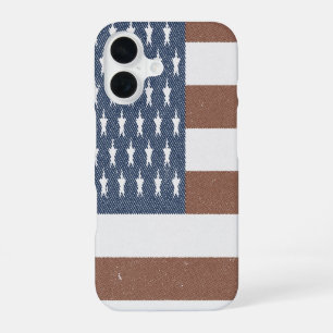 Coque iPhone 16 Drapeau américain rétro