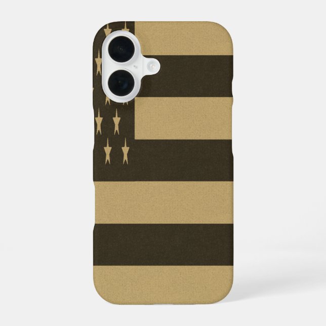 Coque iPhone 16 Drapeau américain rétro (Verso)