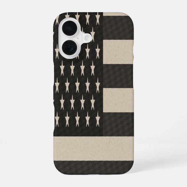 Coque iPhone 16 Drapeau américain rétro (Verso)