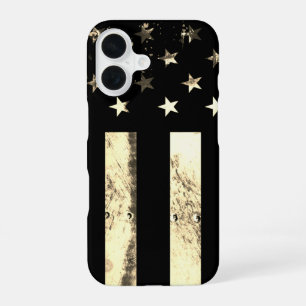 Coque iPhone 16 Drapeau Américain Sépia Désert Grunge Industriel