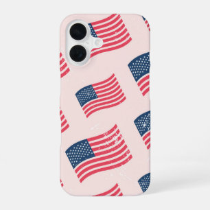 Coque iPhone 16 Drapeau Américain Vintage
