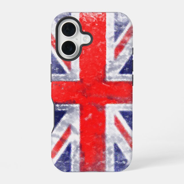 Coque iPhone 16 Drapeau Angleterre Royaume-Uni (Verso)