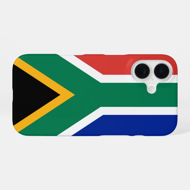 Coque iPhone 16 Drapeau d'Afrique du Sud (Verso Horizontal)