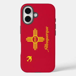 Coque iPhone 16 Drapeau d'Albuquerque, Nouveau-Mexique