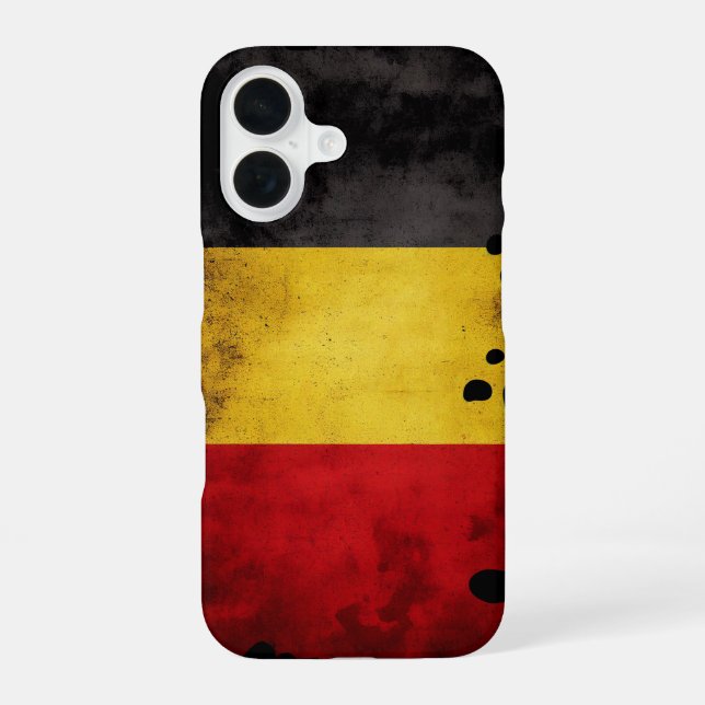 Coque iPhone 16 Drapeau de la Belgique (Verso)