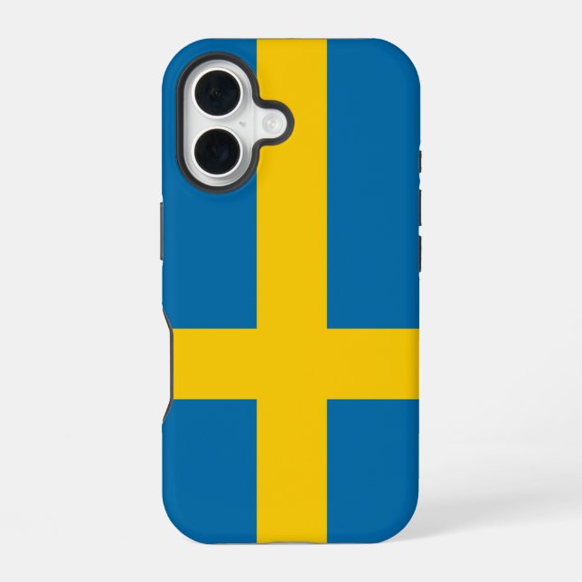 Coque iPhone 16 Drapeau de la Suède (Verso)