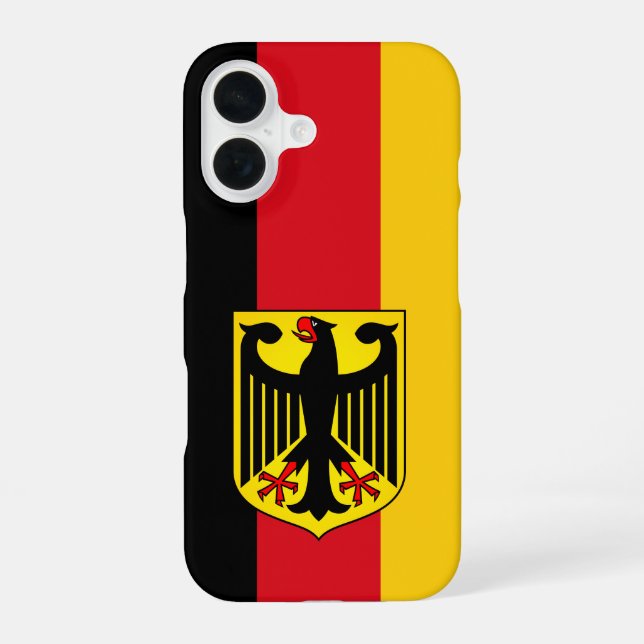 Coque iPhone 16 Drapeau de l'Allemagne (Verso)