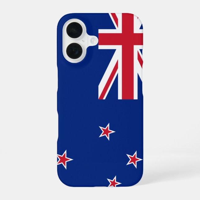 Coque iPhone 16 Drapeau de Nouvelle-Zélande (Verso)