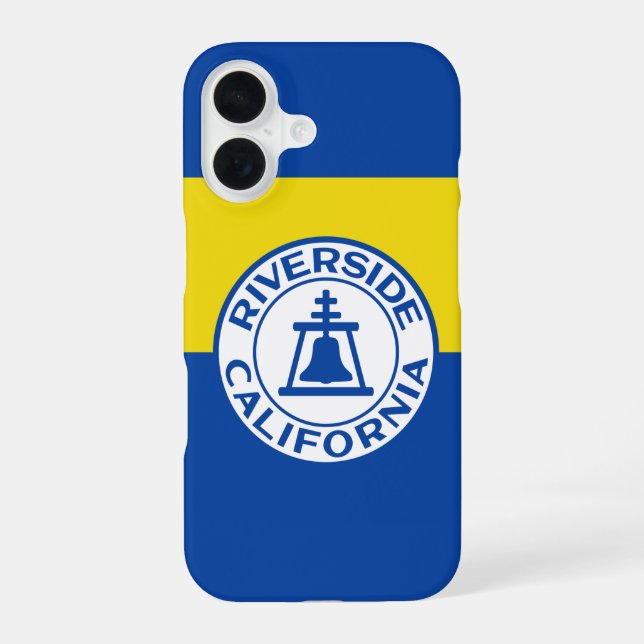 Coque iPhone 16 Drapeau de Riverside, Californie (Verso)