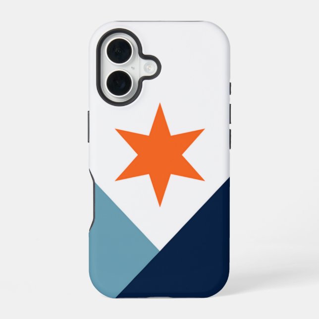 Coque iPhone 16 Drapeau de Syracuse - vertical, NY (Verso)