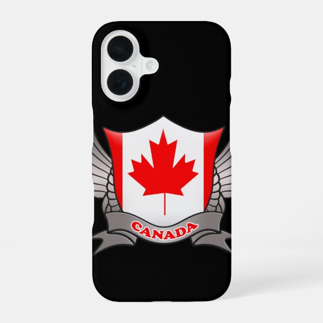 Coque iPhone 16 Drapeau du Canada (Verso)