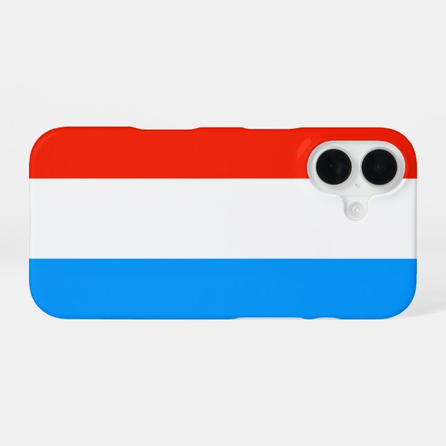 Coque iPhone 16 Drapeau du Luxembourg (Verso Horizontal)