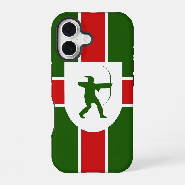 Coque iPhone 16 Drapeau du Nottinghamshire  (Verso)