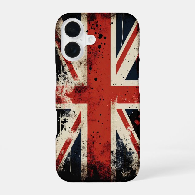 Coque iPhone 16 Drapeau du Royaume-Uni (Verso)