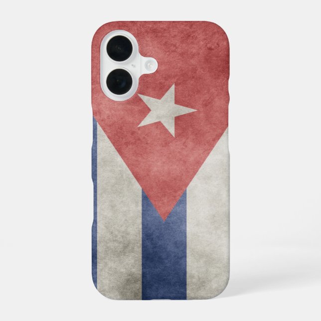 Coque iPhone 16 Drapeau Grunge Cuba (Verso)