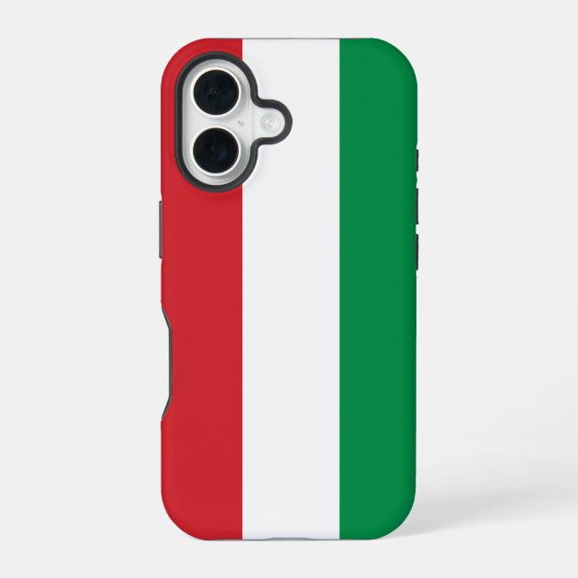 Coque iPhone 16 Drapeau Hongrie (Verso)
