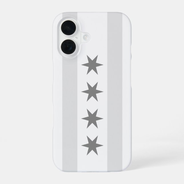 Coque iPhone 16 Drapeau Noir de Chicago (Verso)